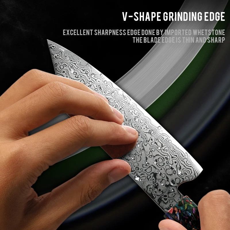 Grandsharp 5.5-inch Japanese Bunka kitchen knife 67 layer Damascus steel chef knife fruit meat vegetable cutter cooking tool 250226