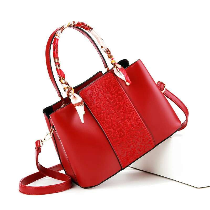 Fashionable Red For New Grade High Capacity Women's Handbag Bridal Wedding Handheld Shoulder Bag designer handbags women
