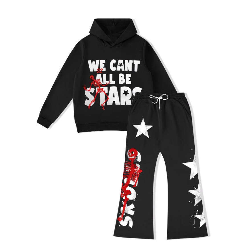 fashion unisex letter skull print rest hoodie trendy pullover gift for man