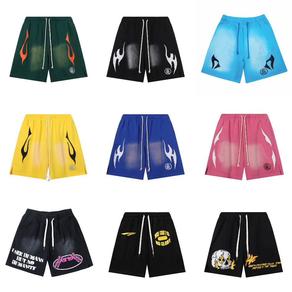 mens shorts designer basketball shorts high quality athletic shorts alphabet doodle design printed washed retro men and women loose sports quarter pants Size S-XL