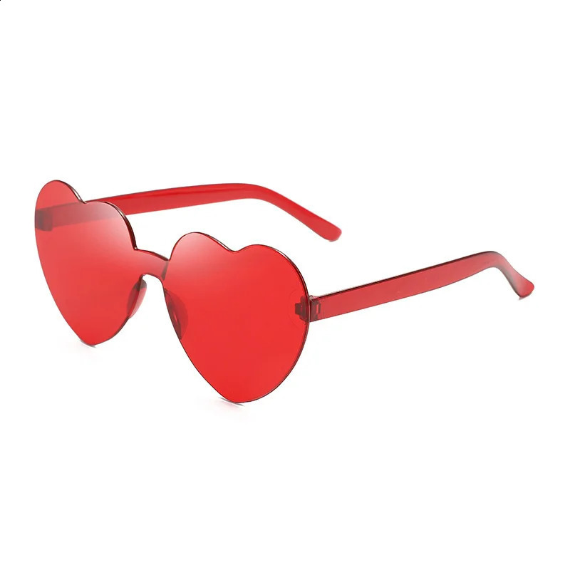 1/3/12/20PCS Heart Sunglasses Love Sunglasses Jelly Color Frameless Heart-shaped Glasses Color Glasses 250221