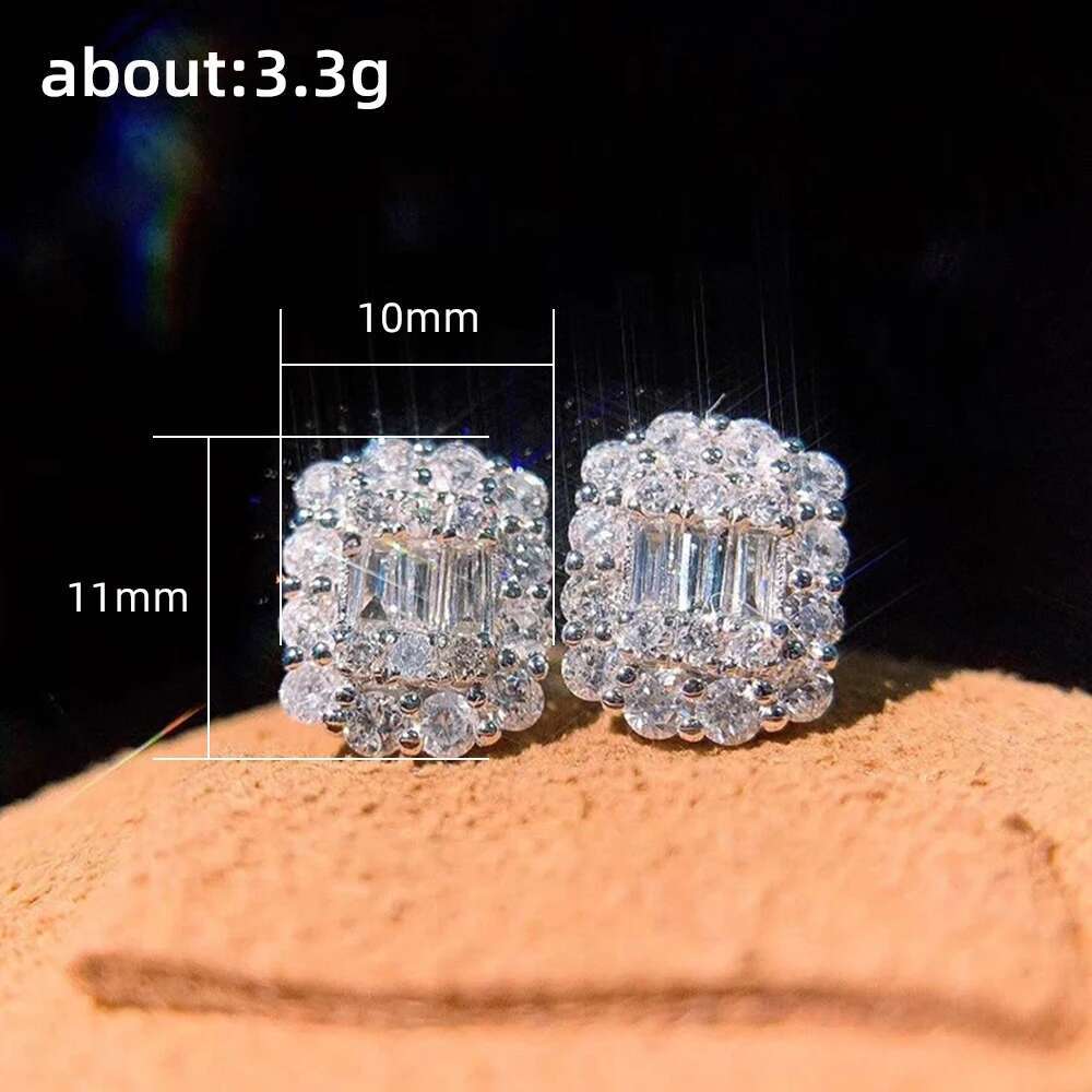 Huitan Fashion Crystal Cubic Zirconia Stud Earrings for Women Modern 2022 Design High Quality Wedding Engagement Jewelry