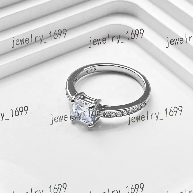 High Quality Classic Luxury Jewelry Women Finger Ring Silver 925 Minimalist Zircon Bulk Engagement Promise Cheap Wedding Rings
