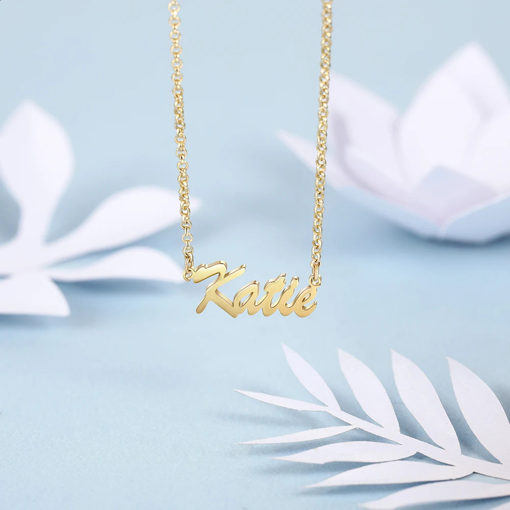 925 Sterling Silver Personalized Nameplate Letter Necklace Custom Name Pendants for Women Birthday Christmas Gift for Mother Mom 250222