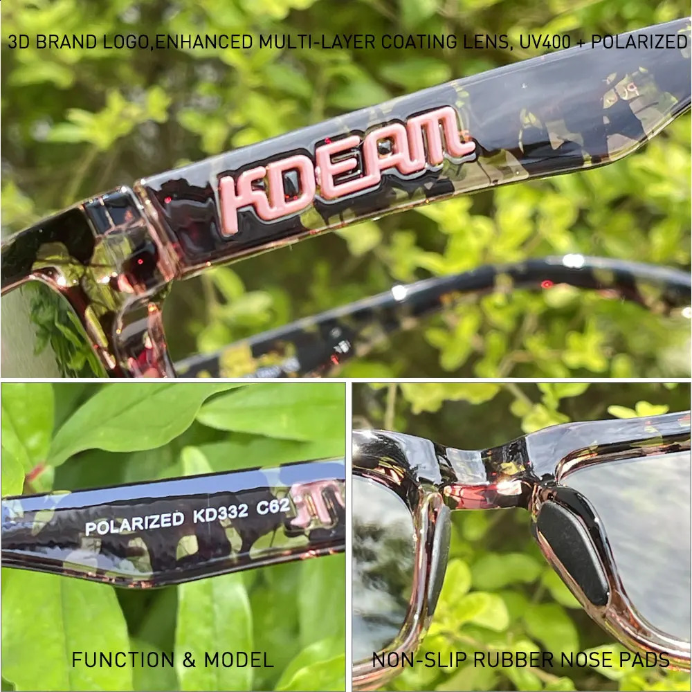 KDEAM Unisex Square Sunglasses Polarized Flash With Stylish Mirrored Pink Sun Glasses Colors KD332 250221
