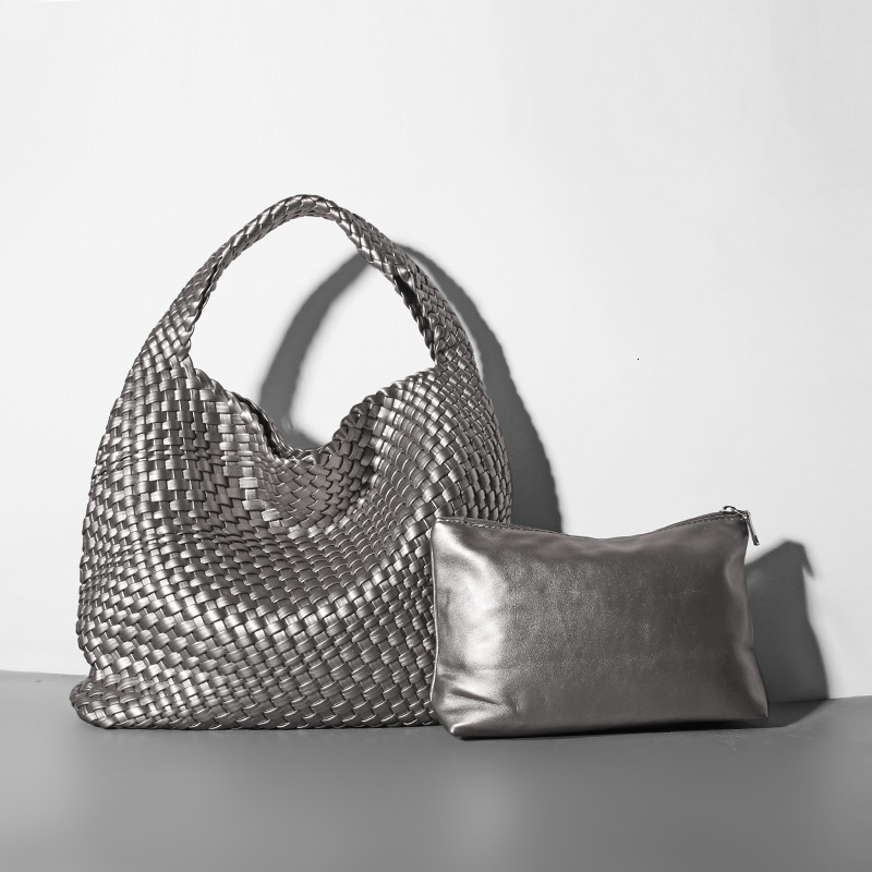 New Fashion Woven Bucket Women's Handheld Shoulder Large Capacity Designer Mother And Child Bag