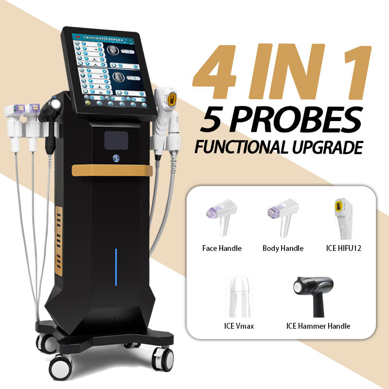 Multi-row Fixed Point + Single Point 12D Ice HIFU + RF Microneedle + Cold Hammer 4 in 1 Skin Rejuvenation Smas Anti-aging & Anti-wrinkle Machine Face 
