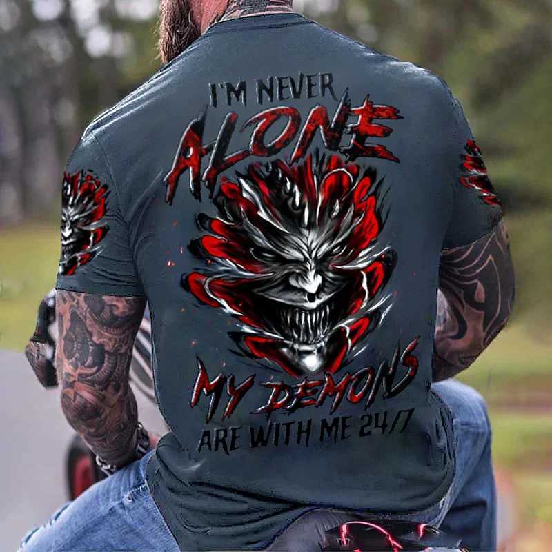Men's T-Shirts Vintage T-shirts For Men Shirts Short Sleeve Tops Skull Graphic Clothing O Neck Oversized Streetwear 5xl Summer Mens Shirt Tees J2