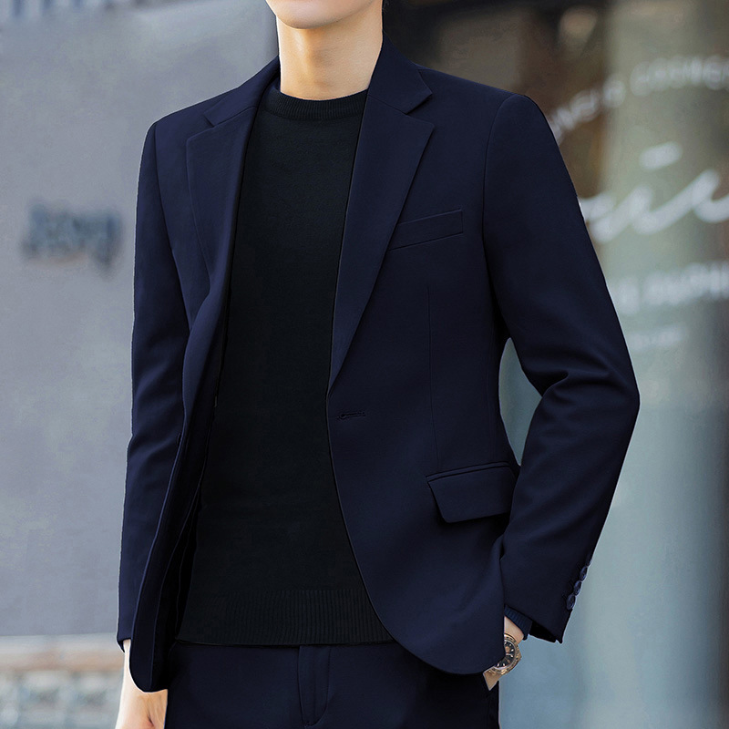 B228Stylish Men's Business Casual Suit Elegant Green Jacket with Anti-Iron Features and Youthful Design