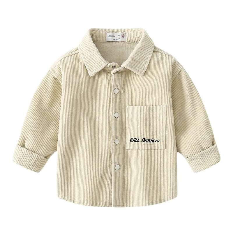 Ddmyshoesvip Kid Jackets Spring Autumn Retro Turn Down Collar Pit Striped Children Outerwear Letter Embroidery Students Boys Coats