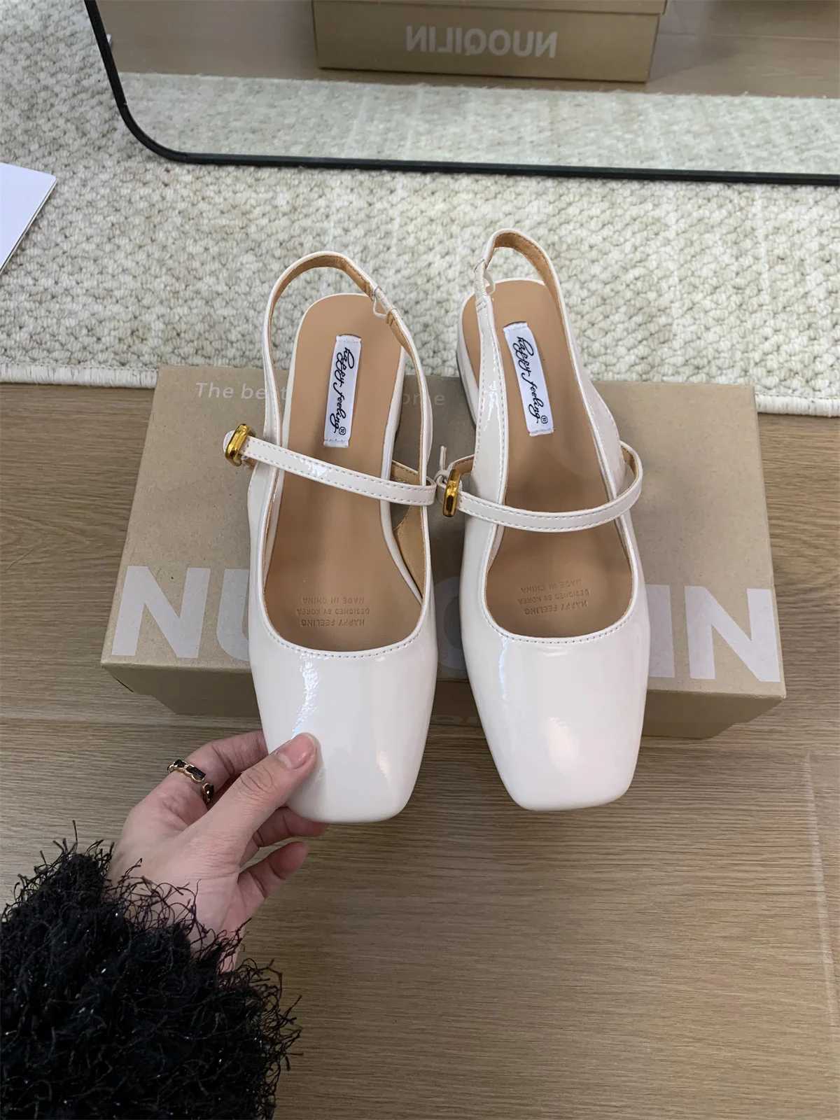 Baillamos Summer New Wen Sandals Fashion Shallow Slip On hot Ladies Mary Jane Low Heel Elegant Dress Slingback Shoes Size40 Z250301