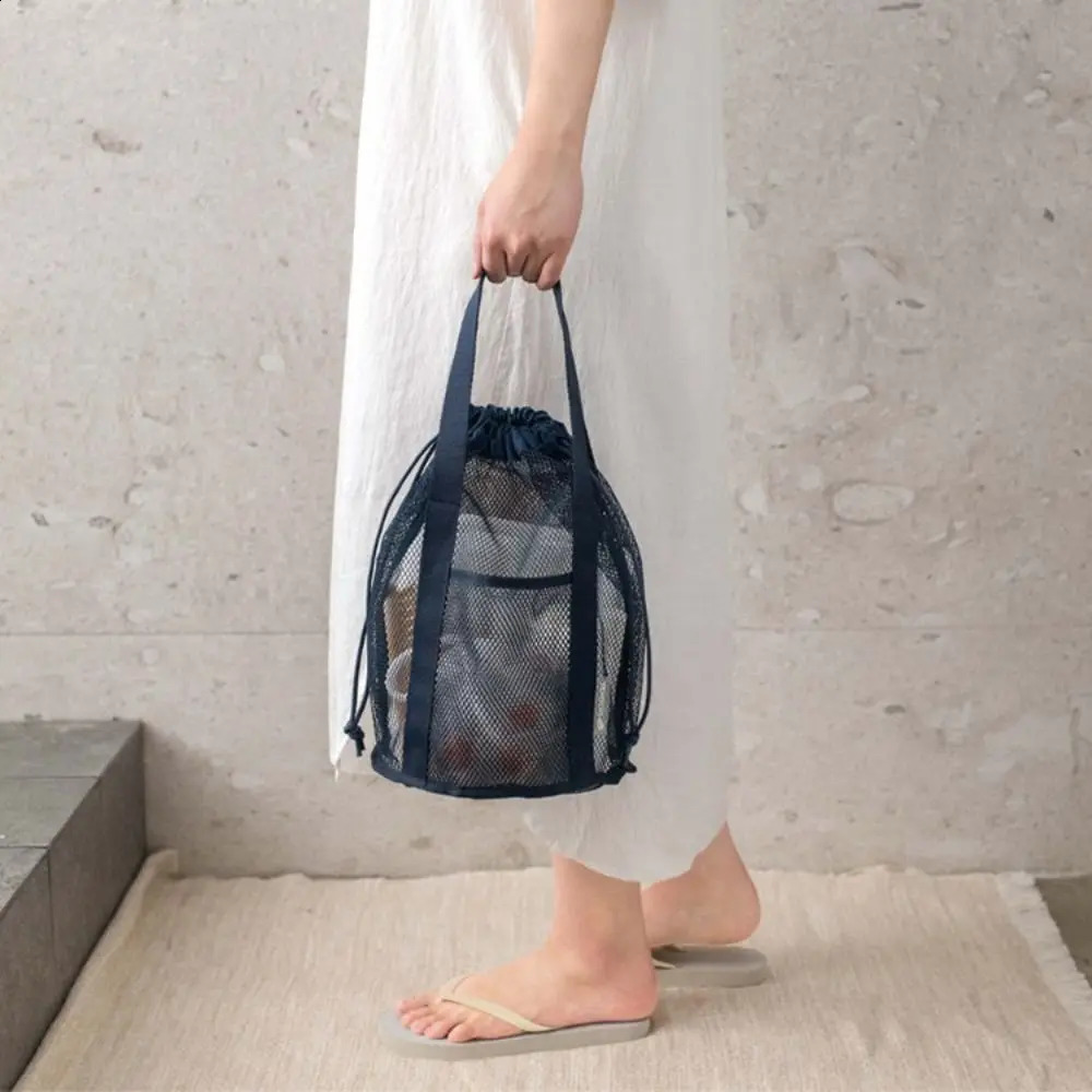 Quick Dry Swim Dive Net Bag Drawstring Type Water Sport Snorkel Storage Mesh Bags Ultra Light Travel Organizing Storage Bag 250305