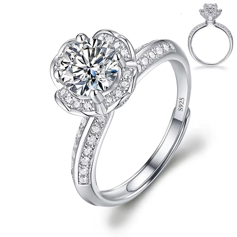 Fashion Adjustable Similar Moissanite Dia Fine Jewelry Wedding Engagement Rings for Women