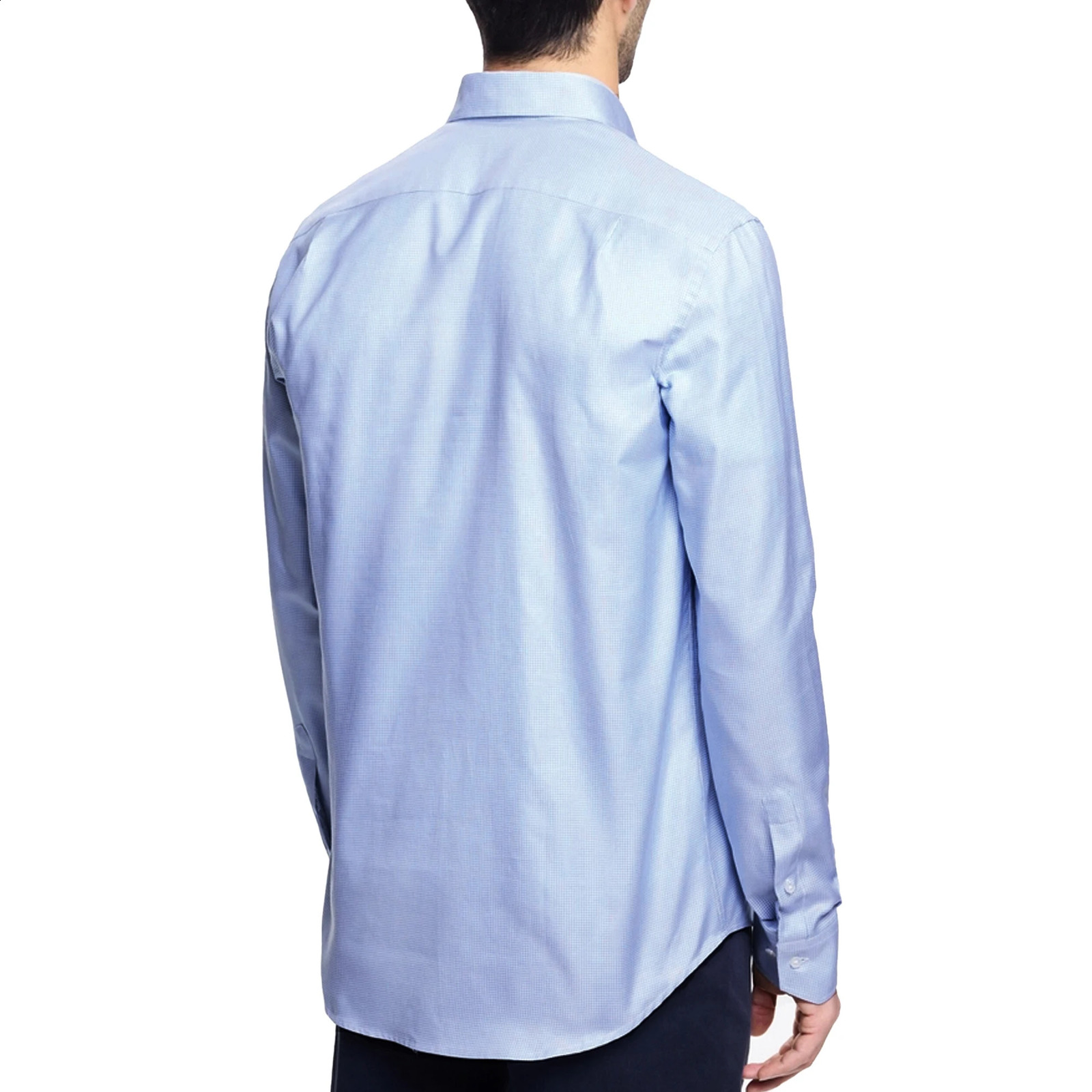 CHCH Mens Top Quality Dress Shirts Long Sleeve Slim Striped Lattice Business Casual Formal Blue Shirt Social Clothing 250226
