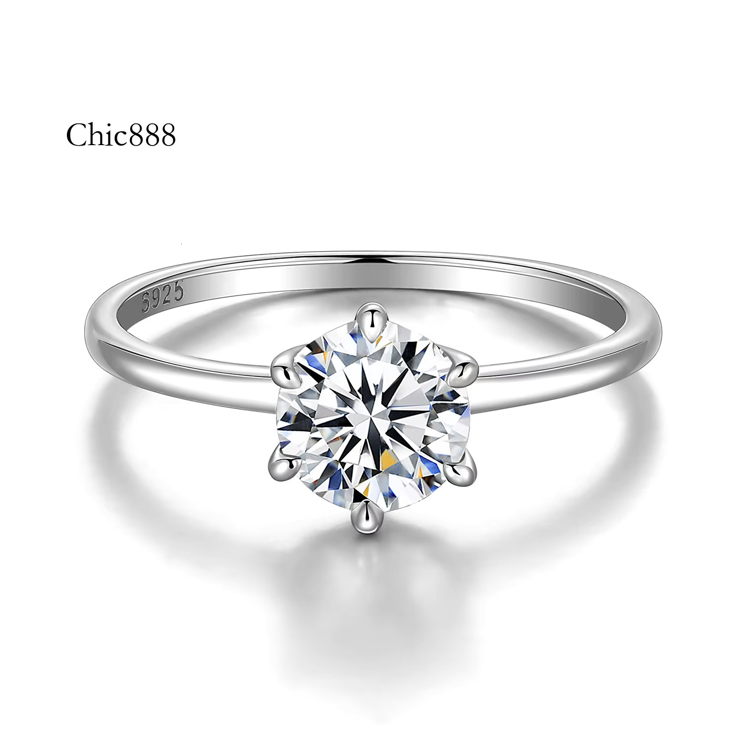 OAHLAN Stylish Real 1ct Moissanite Engagement Rings for Women S Sterg Sier Wedding Bands Jewelry With Certificate
