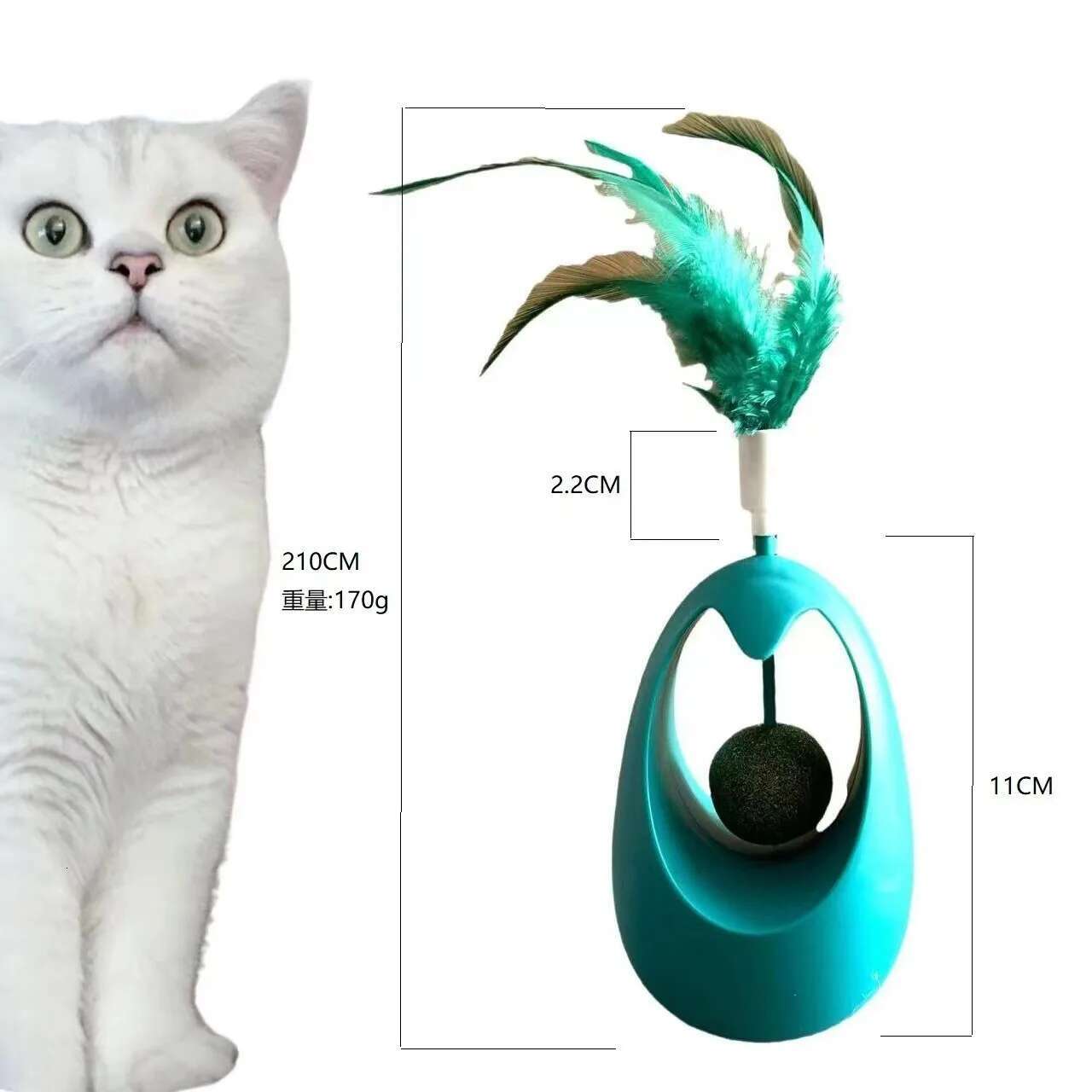 Update Mint Ball Tumbler Training For Kitten Pet Supplies Feather Teases Toy Cat Toys Interactive