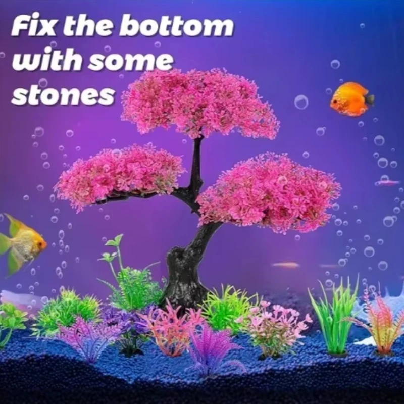 1Set Aquarium Artificial Plastic Plants Decoration Goldfish Tank Betta Fish Tank Plants Water Weeds Ornament Aquarium Decor