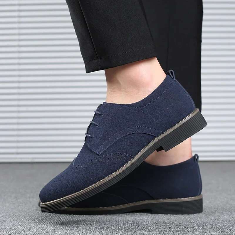 New Derby Shoes Oxford PU Suede Spring Autumn Casual Men Leather Male Dress Shoes Plus Size 38-48