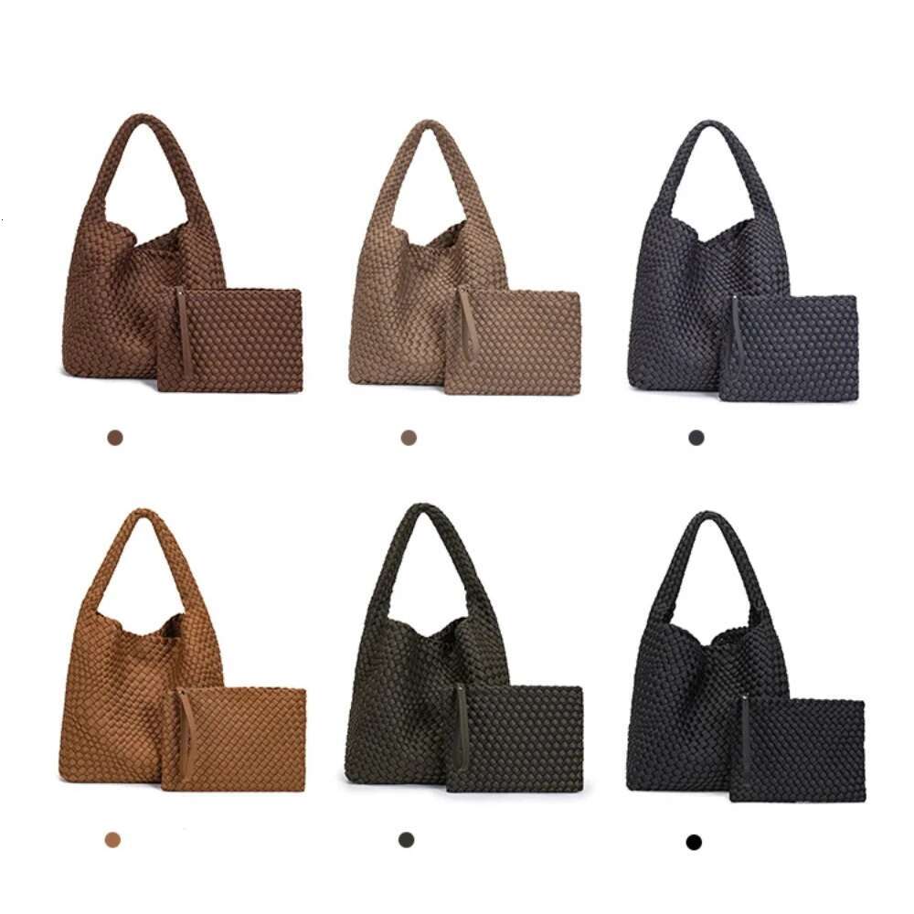 New Neoprene Leather Woven Underarm Pure Hand-Woven bags designer handbags Basket Design Large Capacity Shoulder Bag Commuter Classic Handbag