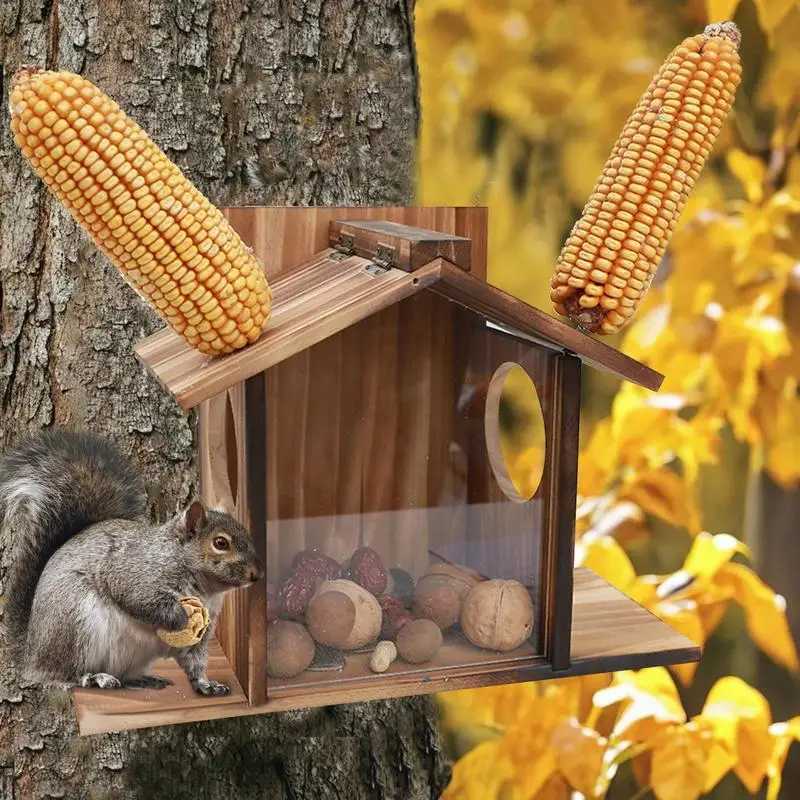 Squirrel Feeders For Outside Winter Outside Feeding House Squirrel Feeder Large Waterproof Feeder Box Funny Table Feeder ForC250301