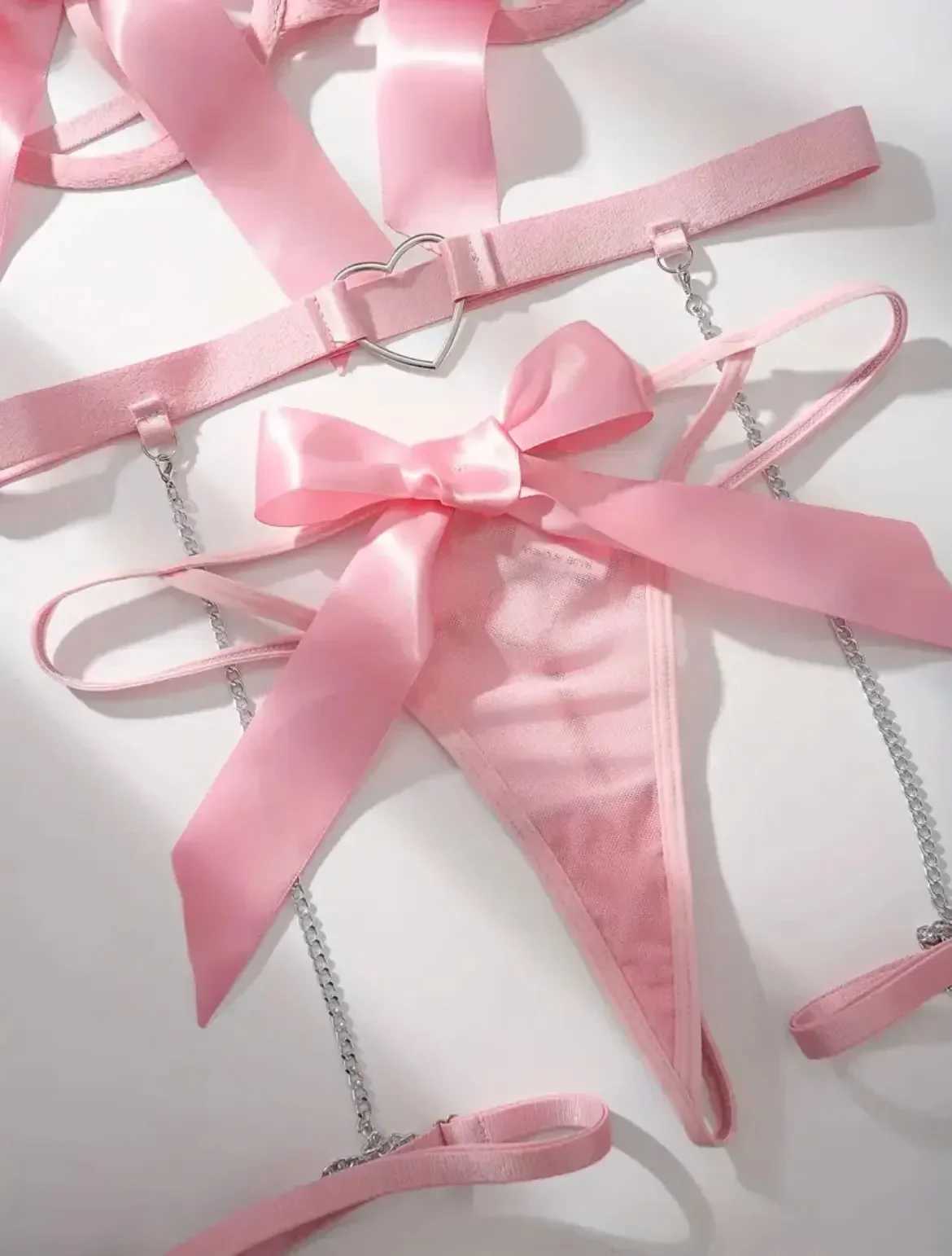 Womens transparent bra and panties garter straps lingerie set passionate and sexy clothing lingerie open bra thong sexy lingerie setXJ250301
