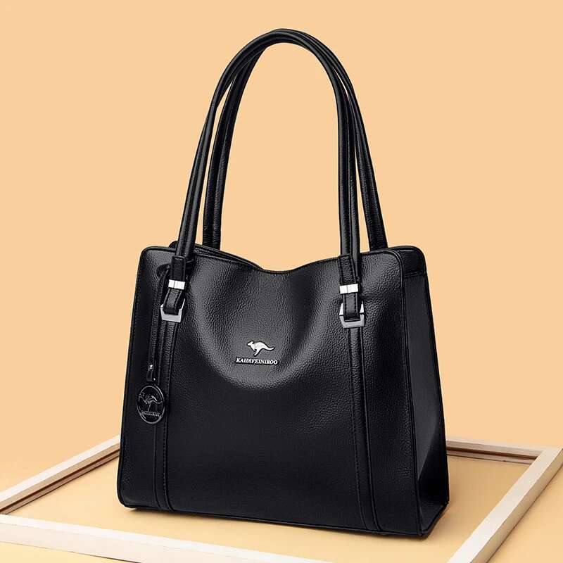 Genuine Soft Leather Handbags For Women Vintage Shoulder Tote Bag Designer Ladies Large Capacity Purse Bags