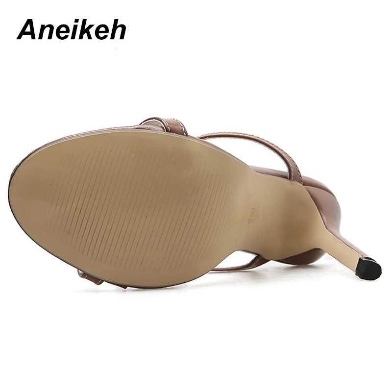 Aneikeh 2025 hot Wen Sandals Stiletto High Heel Strap Ankle Wrap OL Sexy Pumps Party Dress Dropsing Shoes Size 35-40 Z250301