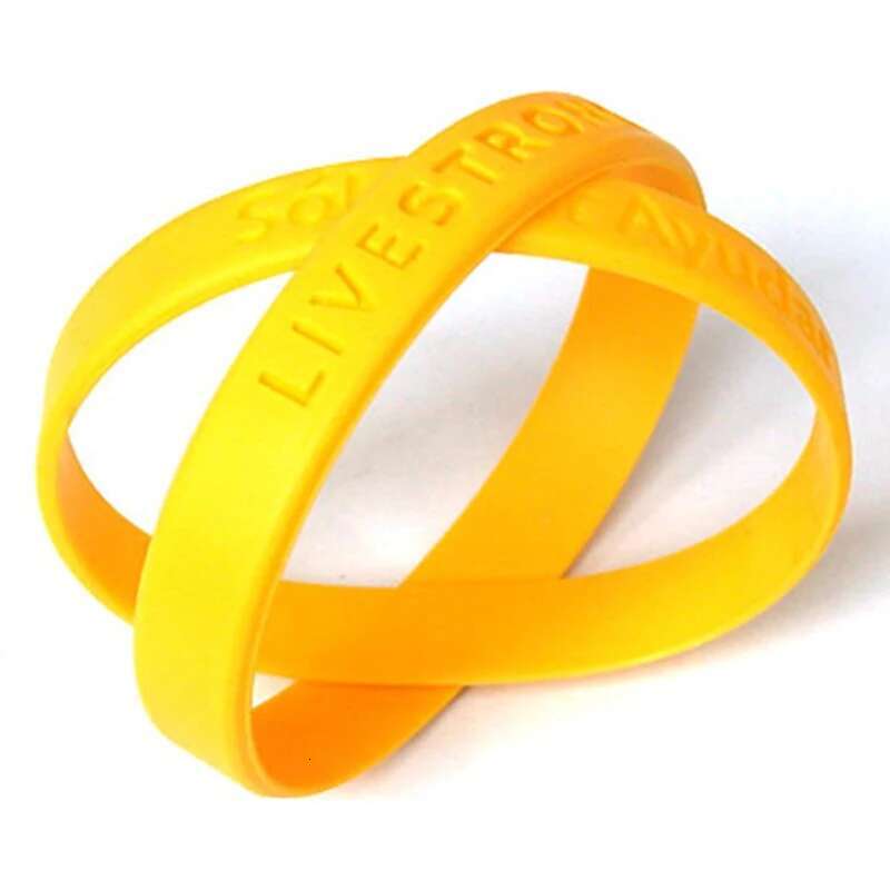 1pc LIVE STRONG Hologram Silicone Bracelet Men Women Power Rubber Wristband Outdoor Sports Bangle Accessories Gifts Yellow