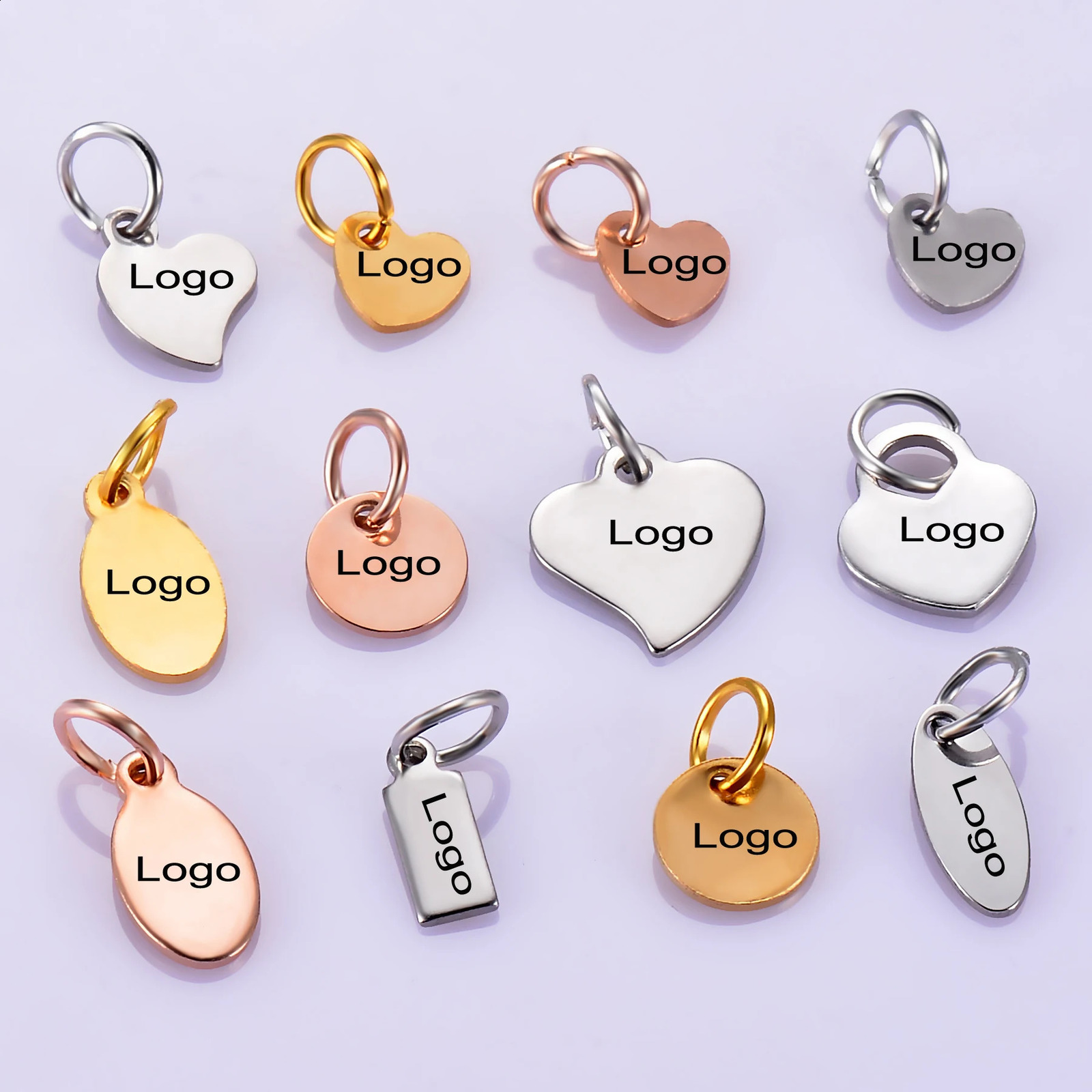 50pcs Stainless Steel Personalized Small Tags Custom Disc s for Necklace DIY Findings Not Turn Off Color 250222