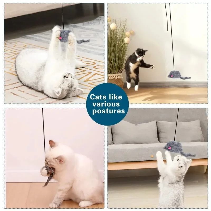 Interactive Cat Toys Hanging Interactive Cat Toys for Indoor Cats Kitten Play Chase Exercise Retractable Cat Teaser Toy