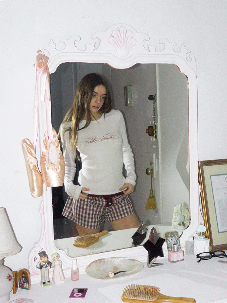 Y2K Emo Girl Gothic Letters Printed Casual Long Sleeve T-Shirt Harajuku Retro Punk Rock Hip Hop Aesthetic Top Womens Streetwear 250228