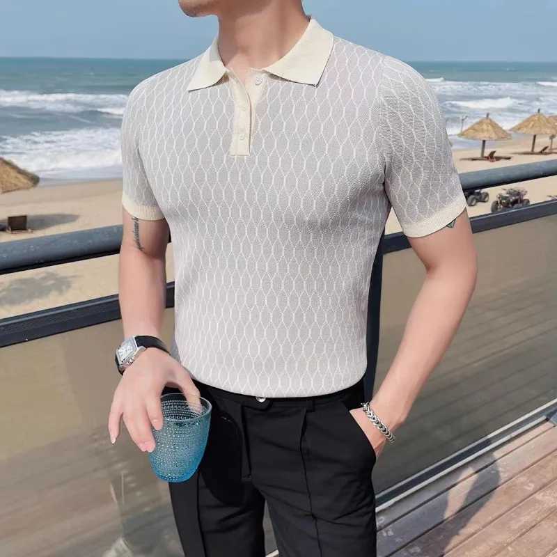 Spring Summer New Fashion Polo Pullover Short Sleeve Tees Casual Versatile Western Clothing KnittedCommuter Mens Polo ShirtsT250228
