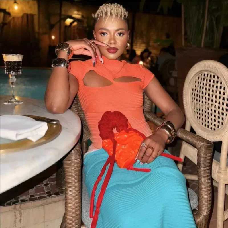 Basic Casual Dresses Sexy Knitted Gradient Orange Blue Hollow Out Maxi Dress Women Fashion Short Sleeve Skinny Stretch Tassel Y2K Birthday Long Dress 