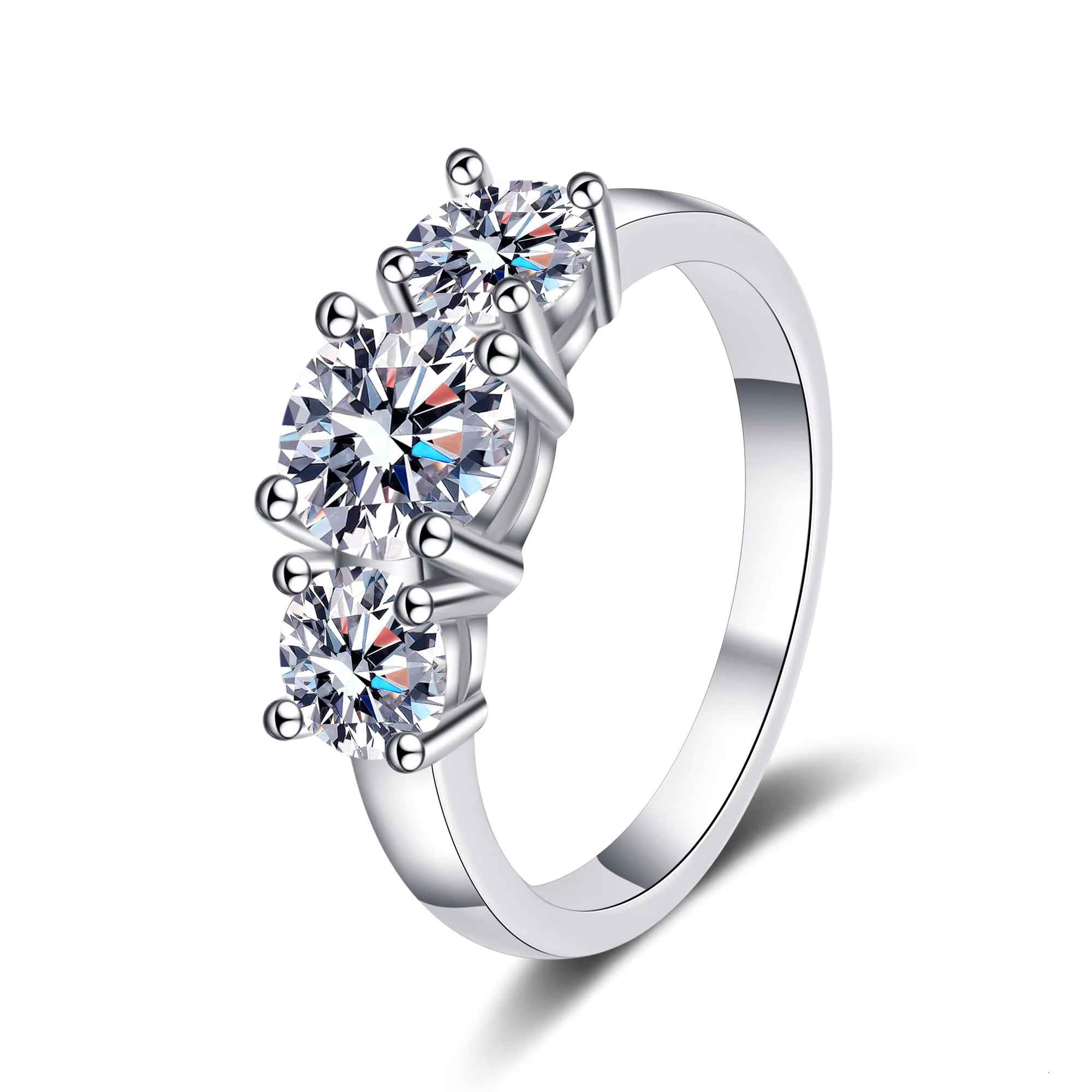 Fashion Jewelry S Sterg Sier Wedding Moissanite Rings Gifts for Women