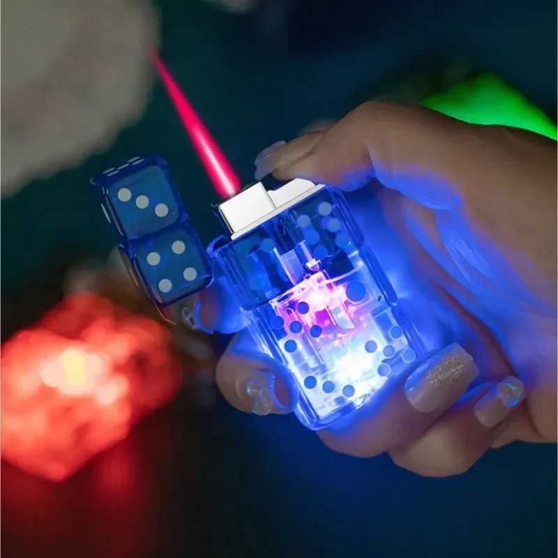 Creative Dice Lighter Pink Fire Jet Lighter Electronic Igniter Butane Torch Lighter Windproof Ignition Gadgets Interesting Gifts X250228