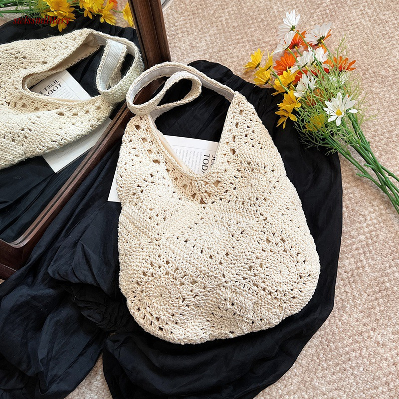 2025 Spring/Summer New Flower Handmade Daisy Grass Woven Bag, Women's Travel Beach Vacation Shoulder Bag #swissmilitary