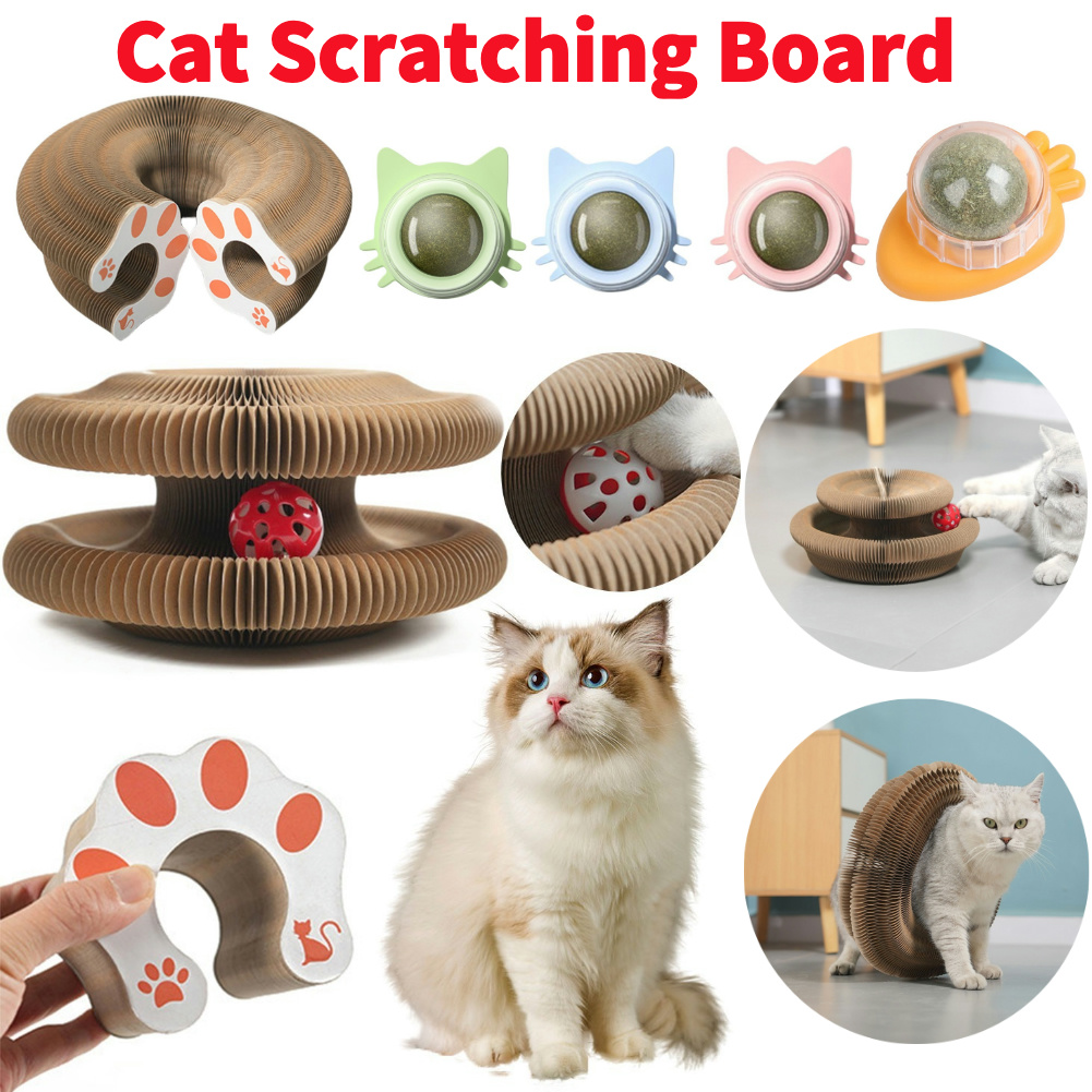 Magic Organ Cat Toy Cat Scratching Board Round Corrugated Scratching Post Toy Cats Grinding Claw Cats Interactive Toy Pet Supply