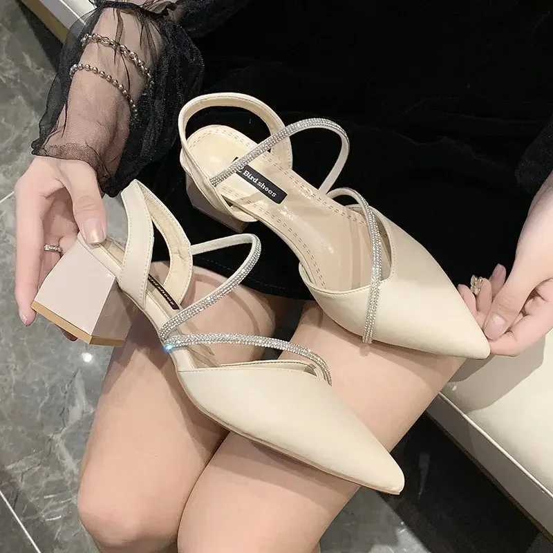 Shoes Trend 2024 Mirror Sandal Fem Party Sandals Ladies Block hot H Designer Elegant Cfortable Chunky Summer New Hot Z250301