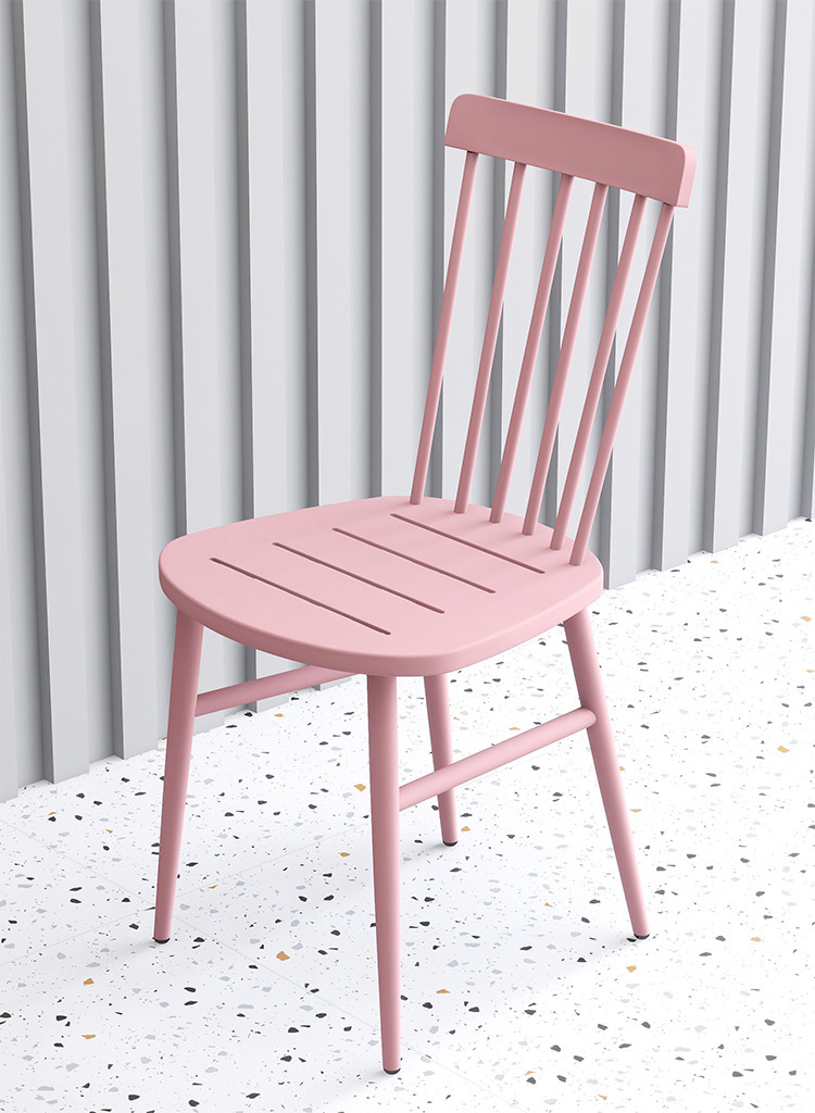 Windsor Chair dining chair backrest Nordic minimalist mesh balcony leisure chairs, wrought iron outdoor tea shop coffee chairs