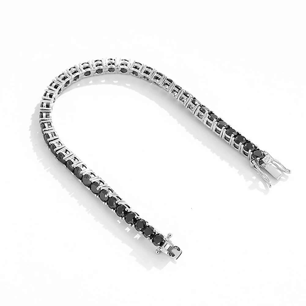 Serenity Day 3mm 4mm 5mm Black Full Moissanite Tennis Bracelet For Women S Sterg Sier Plate Pt950 Fine Jewelry Wholesale