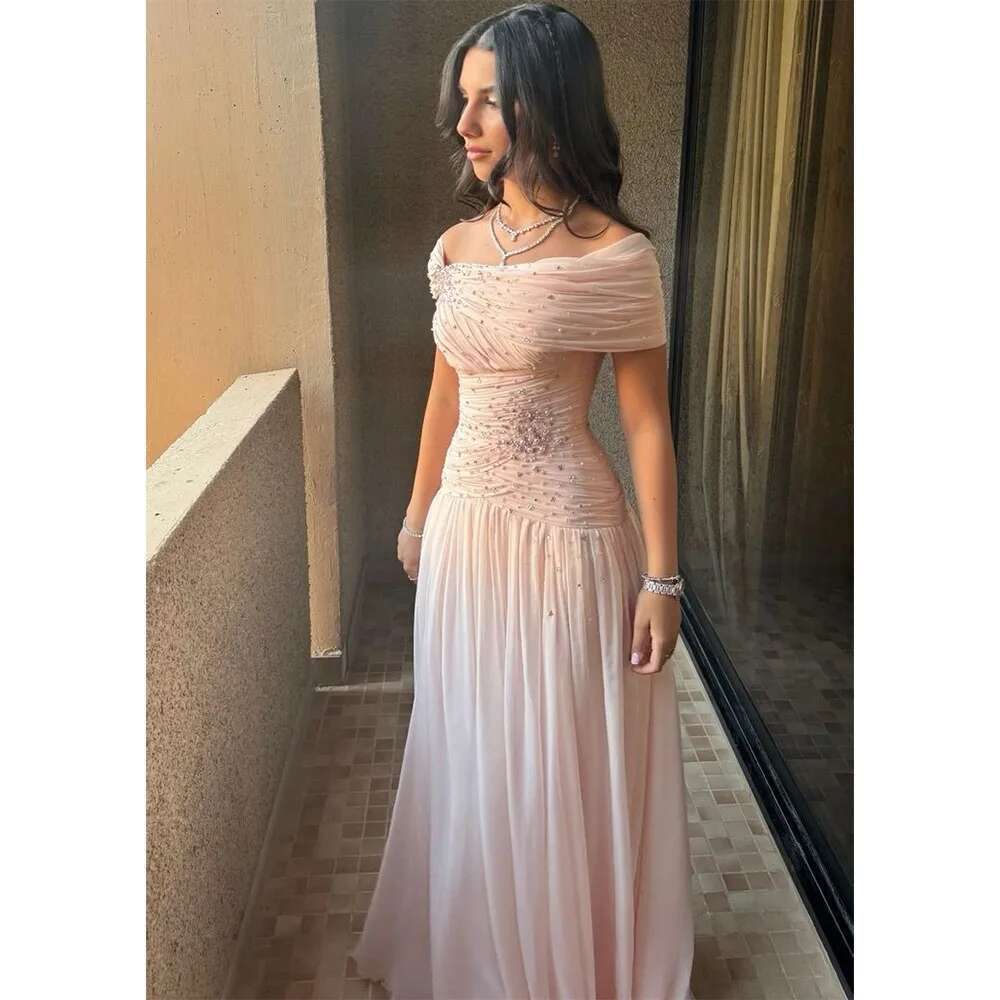 Classic female formal evening party up floor off the shoulder simple high quality banquet a ha dresses