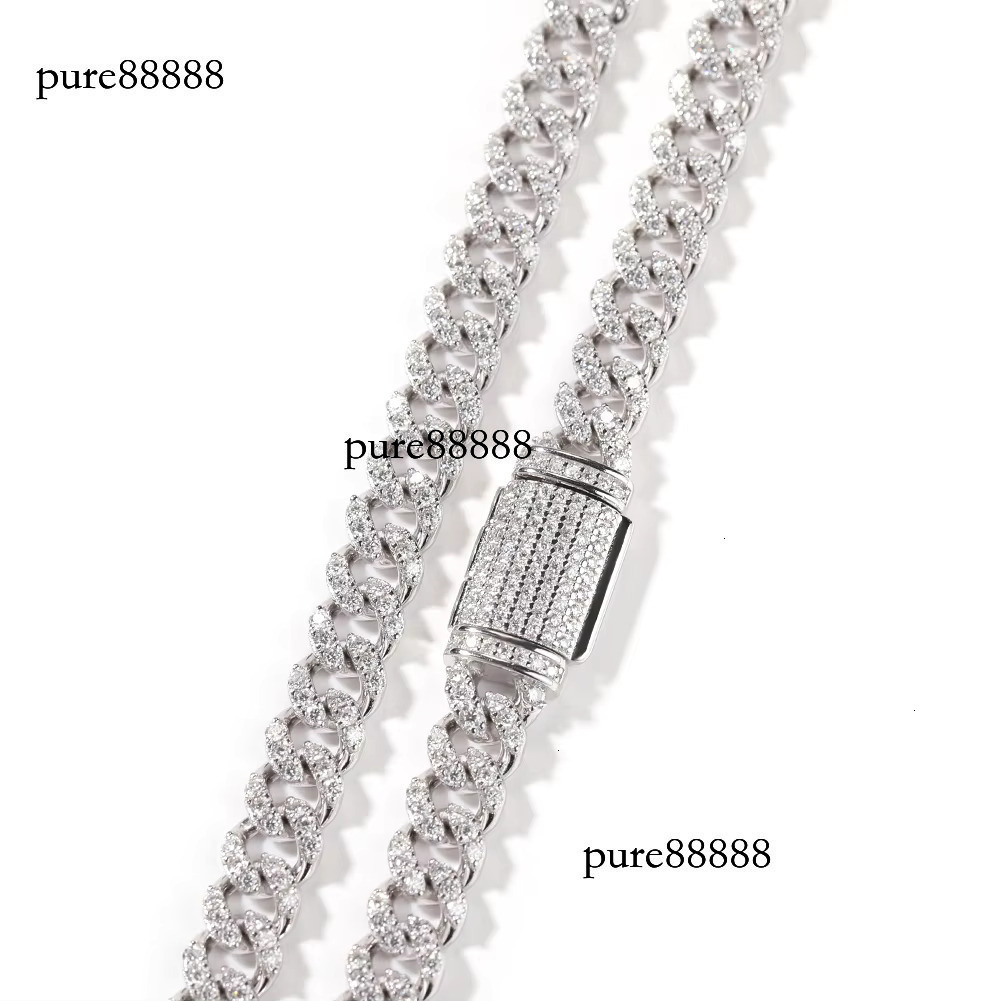 Boutique 6MM Cuban Chain Pure Sier Pyroxene Hiphop Jewelry Men's and Women's Necklace Bracelet Wedding Religion