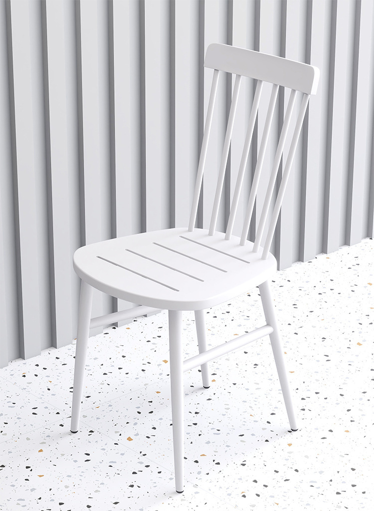 Windsor Chair dining chair backrest Nordic minimalist mesh balcony leisure chairs, wrought iron outdoor tea shop coffee chairs