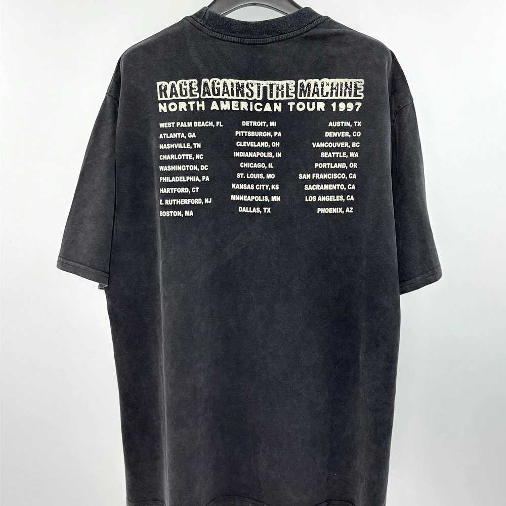 Yao888 Vintage Band Rock Graphics Print Tops Tee Casual Streetwear Loose 100% Cotton Men Clothing Fashion T Shirt For Men J250515