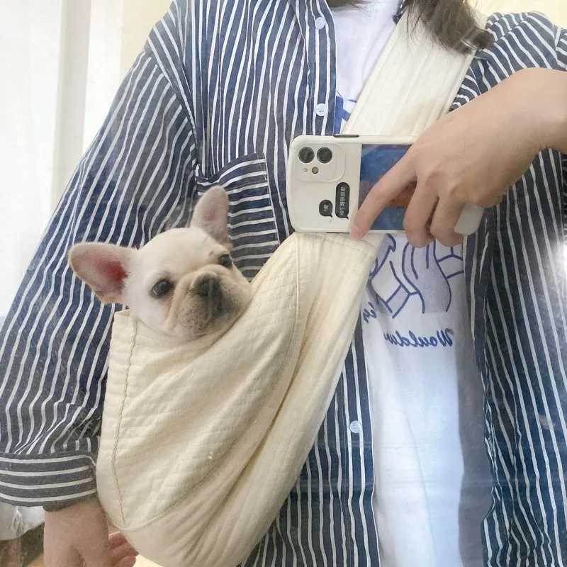 Handmade Dog Bag Pet Kitten Carrier Outdoor Travel Handbag Canvas Single Shoulder Cat Bag Sling Comfort Tote Bag Breathable 250205