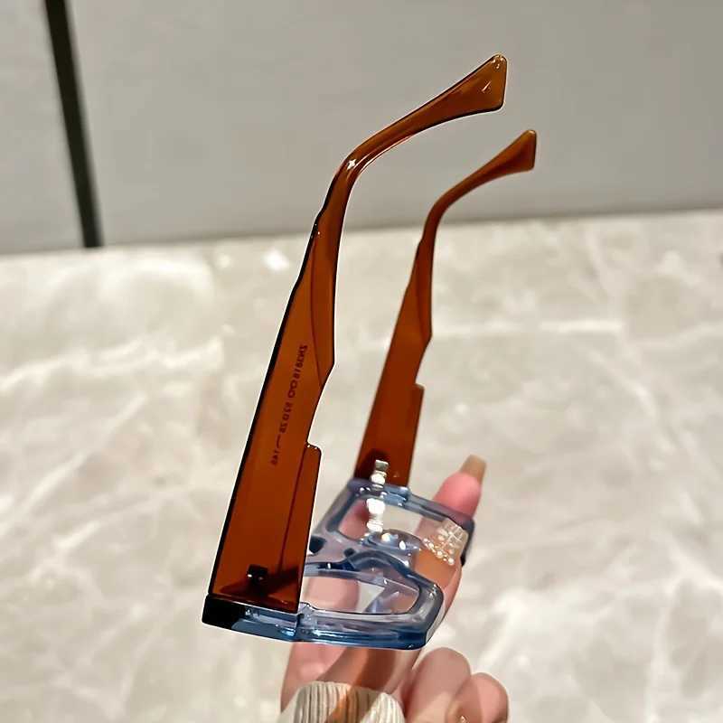 Y2K Oversi Clear Lens es with Leopard Print Frame Blue Light Blocking Fashionable Accessory for Casual Attire Y250301