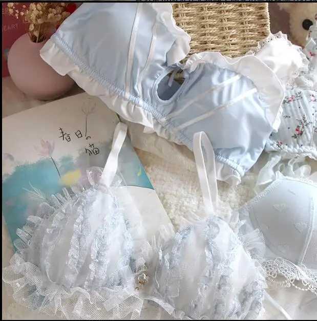 Japanese beauty lolita bra underwear set girl pink bralette cute fresh lolita my melody no steel ring brassiere sweet braletteXJ250301