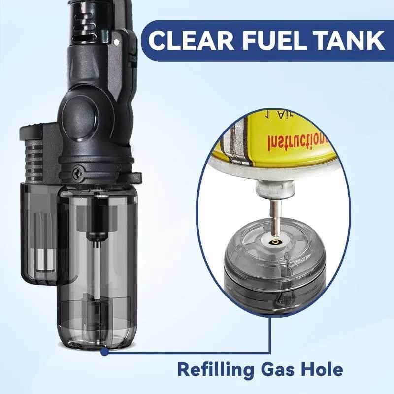 Mini Refillable Butane Lighters Single Jet Flame 45 Rotatable Torch Lighters Windproof Adjustable Butane Gas Lighter X250228