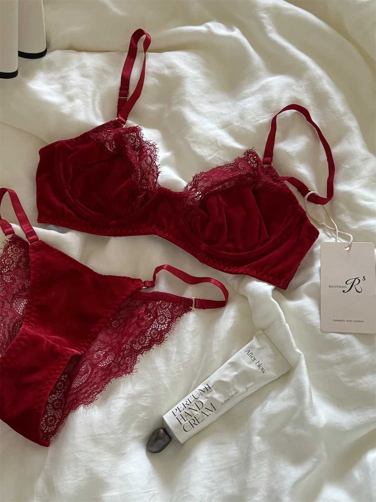 Thin lace underwear push up women bra set new adjustable anti-sagging side breasts gathered lingerie breathable braXJ250301