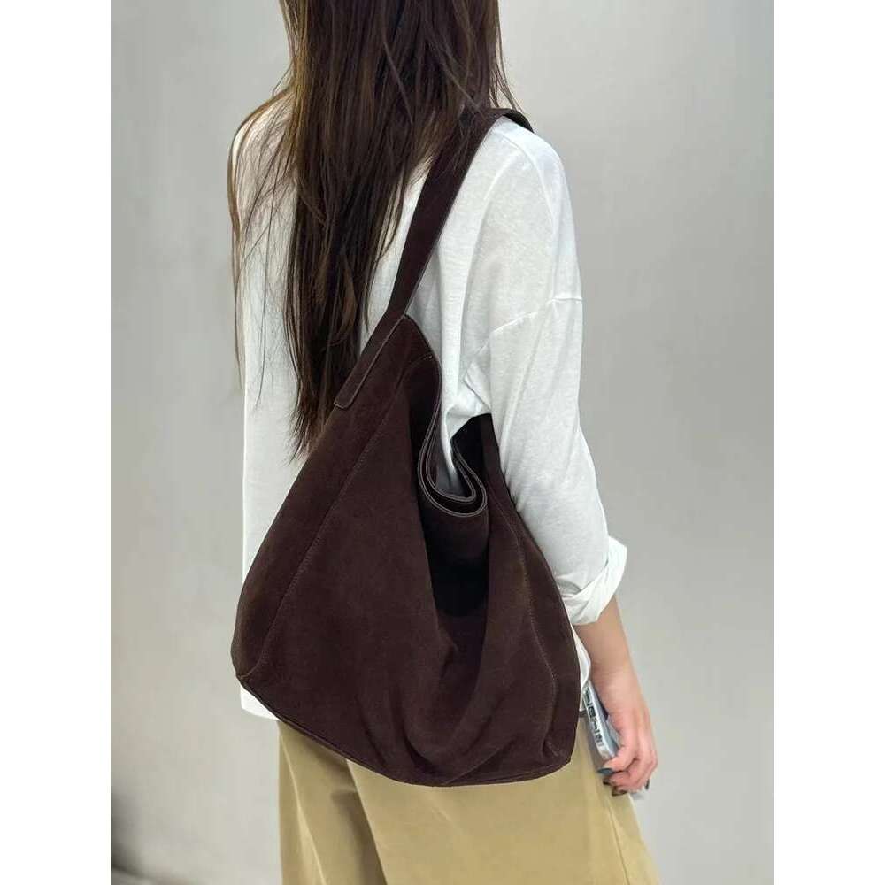 2025 Spring Autumn Shopping Shoulder Bags Brand Design Genuine Leather Handbags Casual Cowhide Suede Women Totes